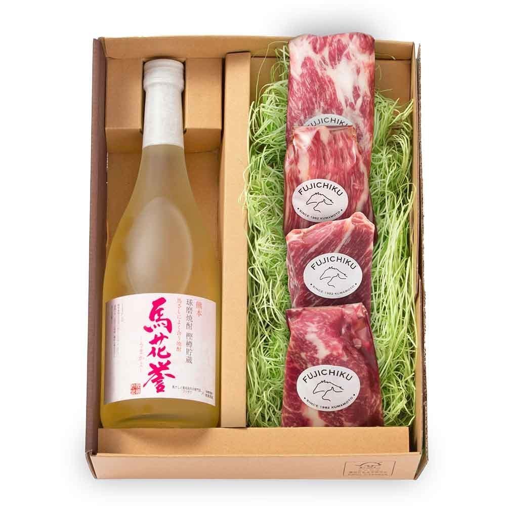 【フジチク】馬刺しと焼酎の晩酌セット 霜降りセレクション 【時間指定不可】【代引不可】【同梱不可】