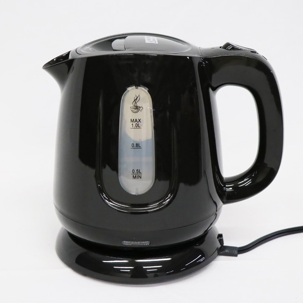コードレス電気ケトル 1.0L HTR-100BK ブラック