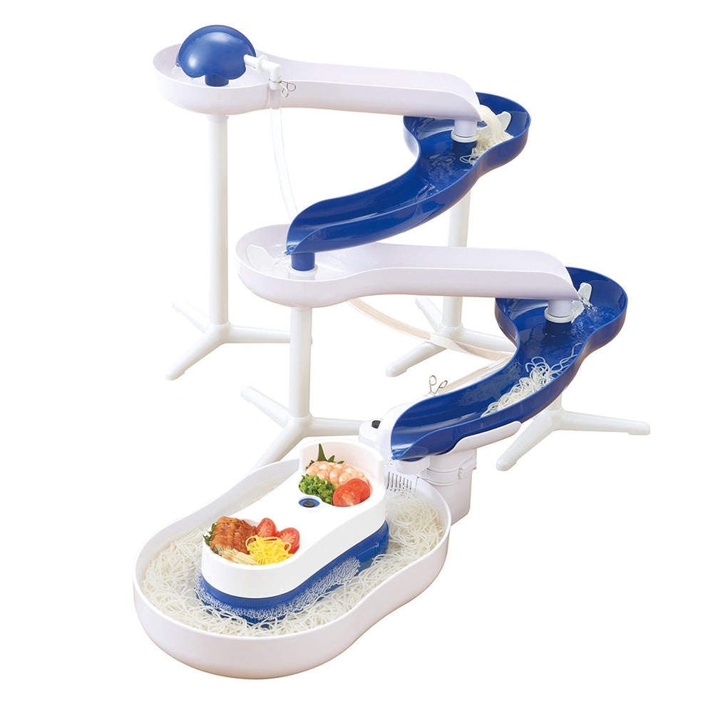リバティーコーポレーション そうめん流し器 ウォータースライダー 電池式 ホワイト LD-281