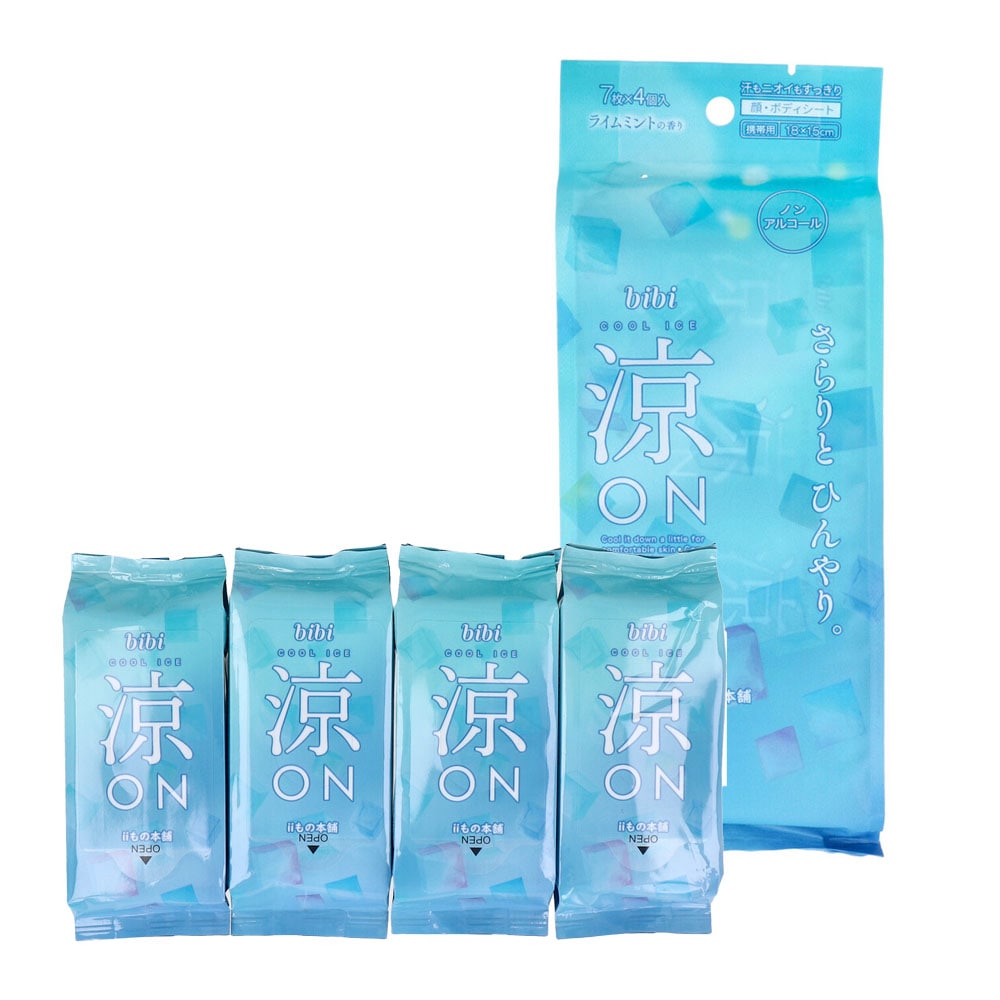 bibi 【3個セット】bibi 携帯用 7枚×4個入 ひんやりライムミントの香り