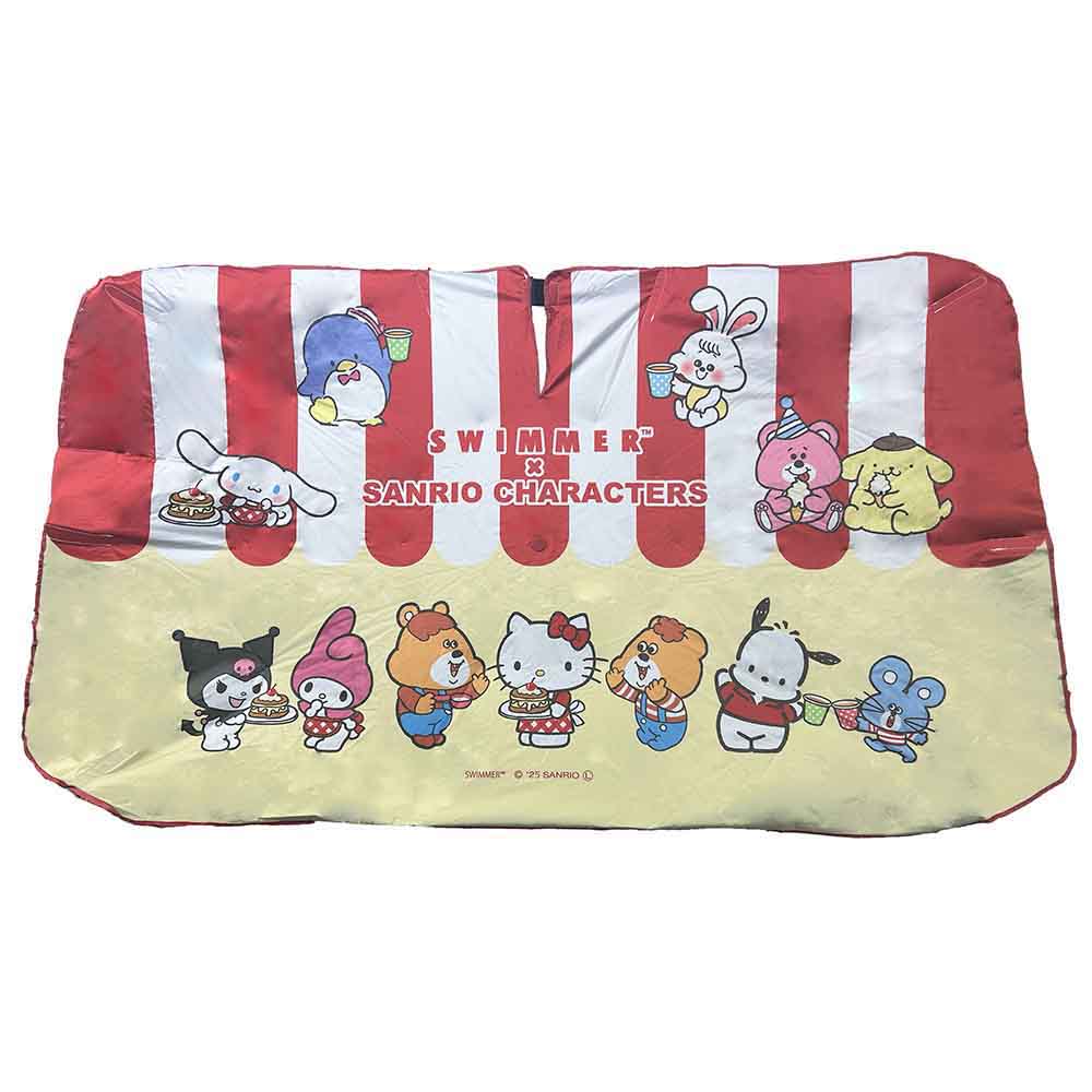3WAYカーシェード SWIMMER×SANRIO SS0013 レッド