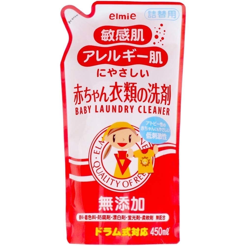 エルミー elmie 【24個セット】エルミー 敏感肌・アレルギー肌 詰替え 450mL 赤ちゃん衣類の洗剤
