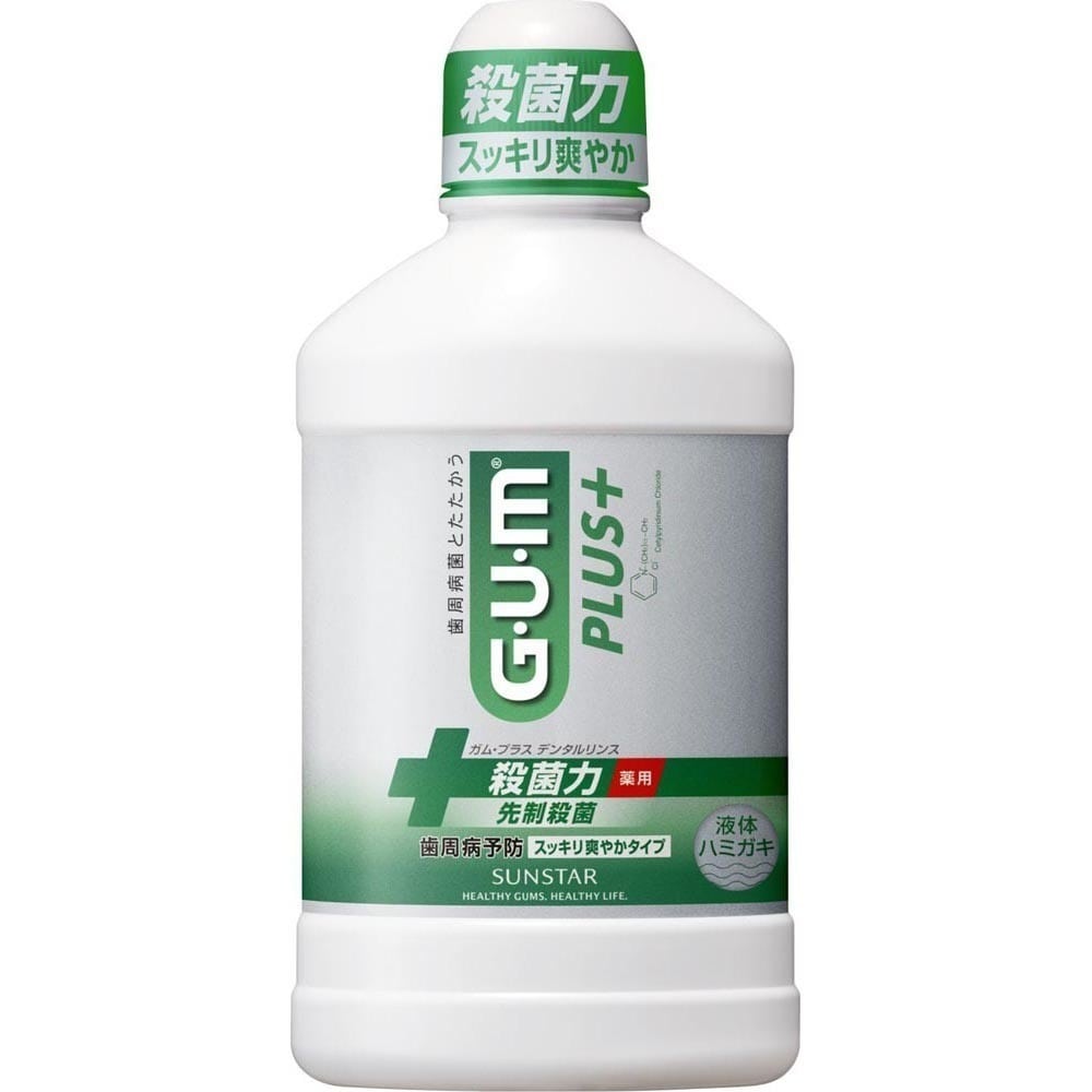 GUM 【3個セット】GUM プラスデンタルリンス450ml スッキリさわやかタイプ