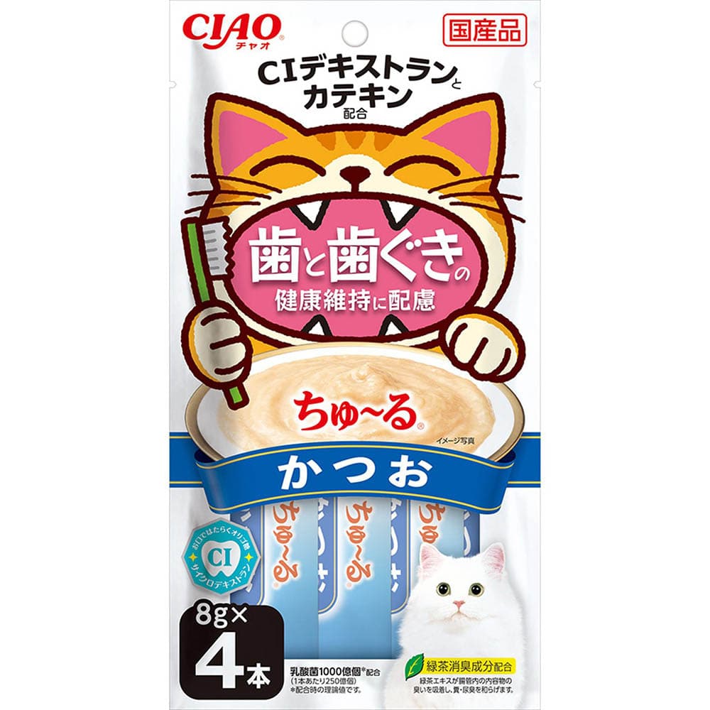 CIAO ちゅ～る 歯と歯ぐきの健康維持に配慮 8g×4本 SC-522 かつお