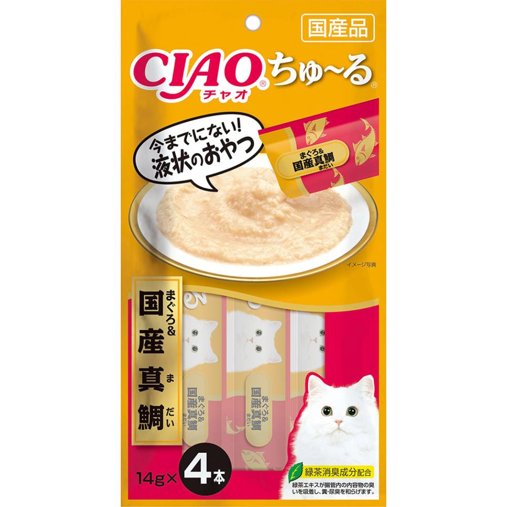 CIAO ちゅ～る 14g×4本 SC-177 まぐろ＆国産真鯛