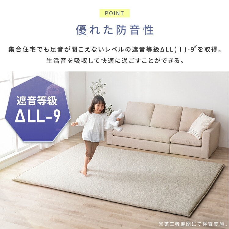 ラグ 夏用 ラ・クッションラグ 冷感ラグ 極厚 5cm 厚手 高反発 弾力性 防音 カーペット ラグマット 接触冷感極厚タイプ ACRGR-1824 ネイビー 185×240 ラクッションラグ アイリスオーヤマ ネイビー