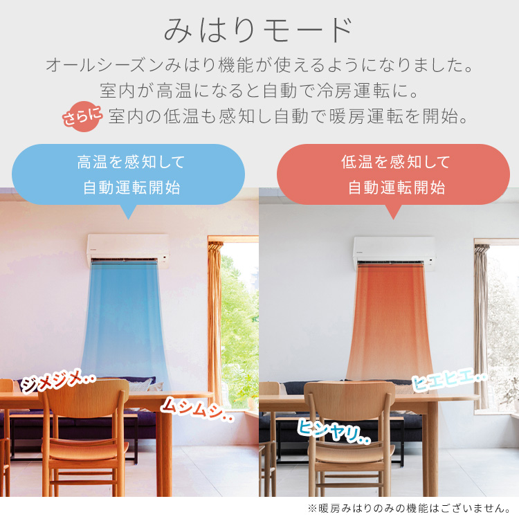 【工事無し】ルームエアコン 2.2kW IPF-2202S-W ホワイト 安心延長保証