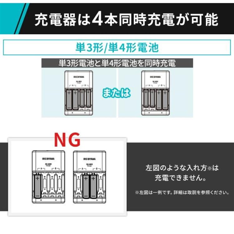 【急速充電器+電池セット】ニッケル水素電池 単3形 (4本) BCR-S3MH/4B 単4形 (4本) BCR-S4MH/4B 急速充電器 BCR-QCMH 【急速充電器+電池セット】単3形(4本)+単4形(4本)+急速充電器