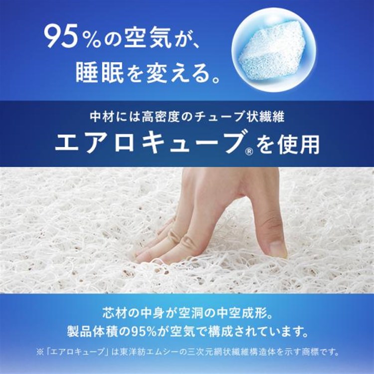【まくら(高反発)付】マットレス シングル 三つ折り 厚さ5cm エアリー MARSR-S ホワイト まくら(高反発)付