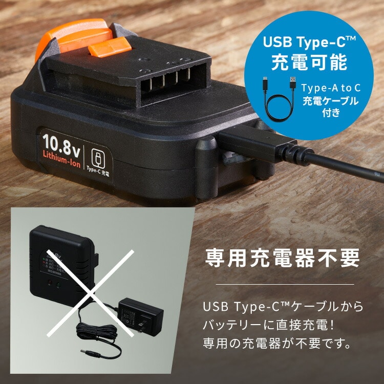 マルチギア 充電式インパクトドライバーセット 10.8V PJM10INS サンドベージュ+サンダーヘッド サンダーセット シンプル