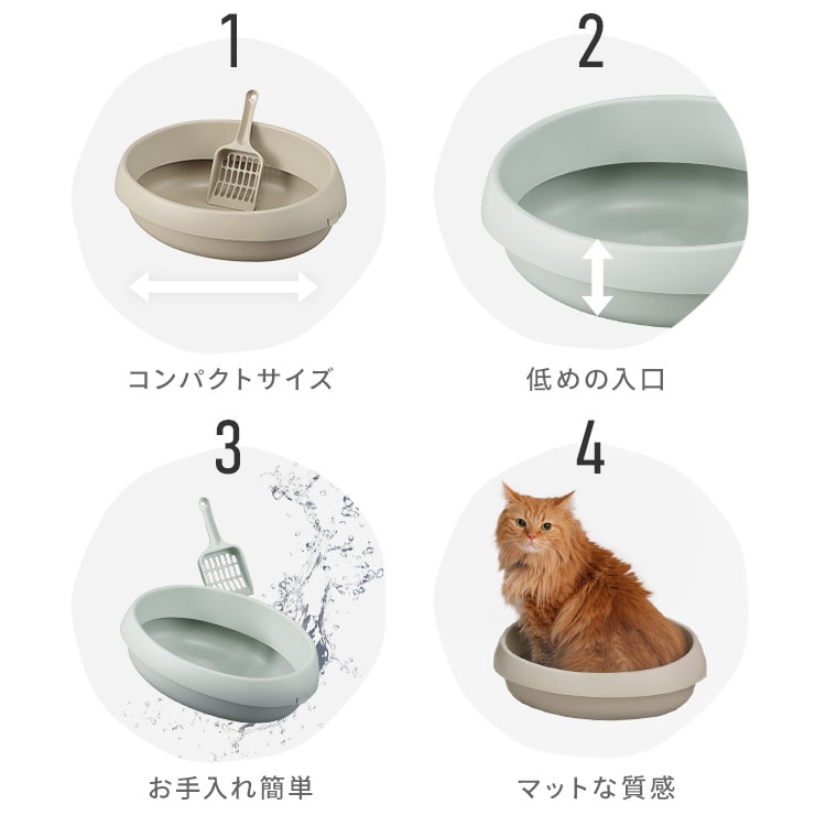 猫のトイレ 390 PNE-390 ミントグレー ミントグレー