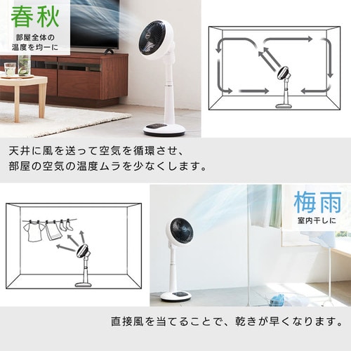 \全品5倍マイル/サーキュレーター扇風機 18cm KSF-DC182T-W ホワイト