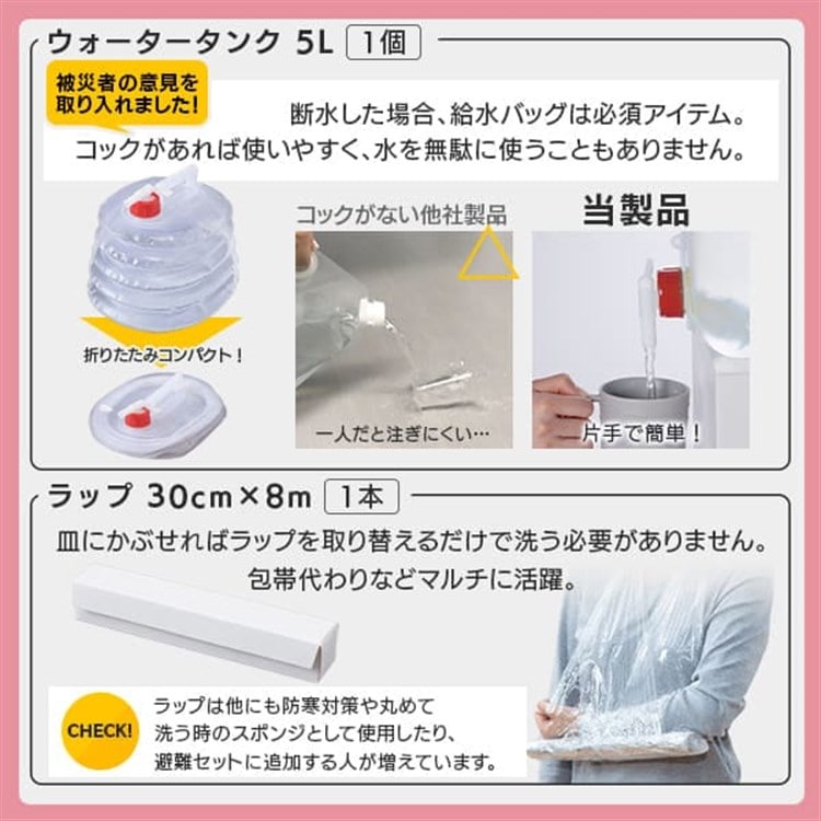 防災セット 食品付き 1人用 43点 NBS1-43