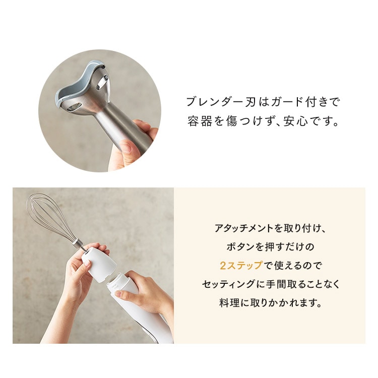 美容機器 タッチスクリーン RFクリーム付き ハンドブレンダー IHB-SC502-W ホワイト