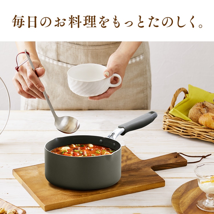 ダイヤモンドコート 片手なべ 18cm DIS-P18 ホワイト ホワイト