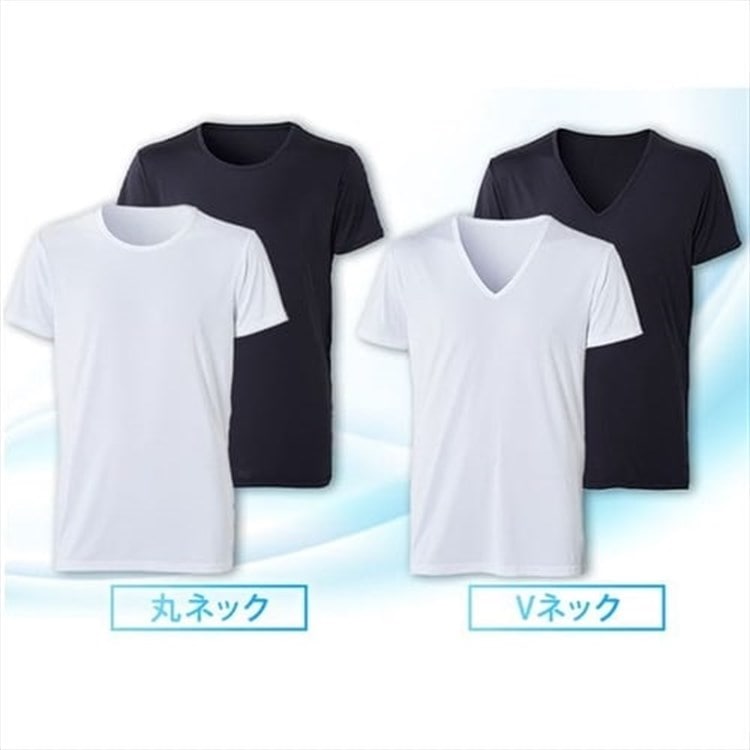 メンズ ドライインナー半袖Tシャツ MDISV-M V首ブラック_M Vネック/M/ブラック