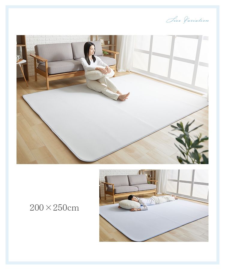 接触冷感ラグ 200×250cm ライトグレー ライトグレー