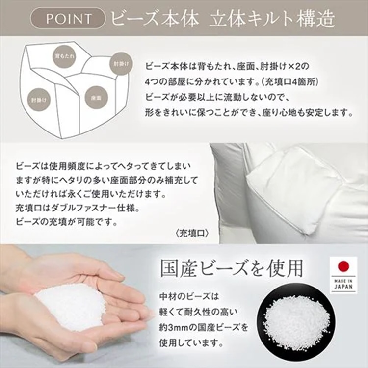 ビーズソファ 1P ソファ 韓国インテリア ラウンジャービーズソファ LNG-90K カバー取り外し可能 カバー洗濯可能 肌触り フリーレイアウト 一人暮らし 新生活 ブークレ/グレー ブークレ/グレー