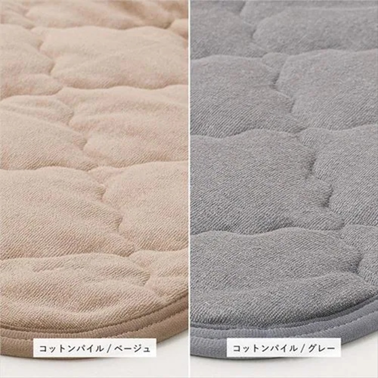 ピタ―ら コットンパイルのキルトラグ アンダーラグセット 2畳 ラグ 滑り止め ズレない 洗える 高反発ウレタン ペット対応 子供部屋用 ラグパッド 防音 アンダーラグ グレー
