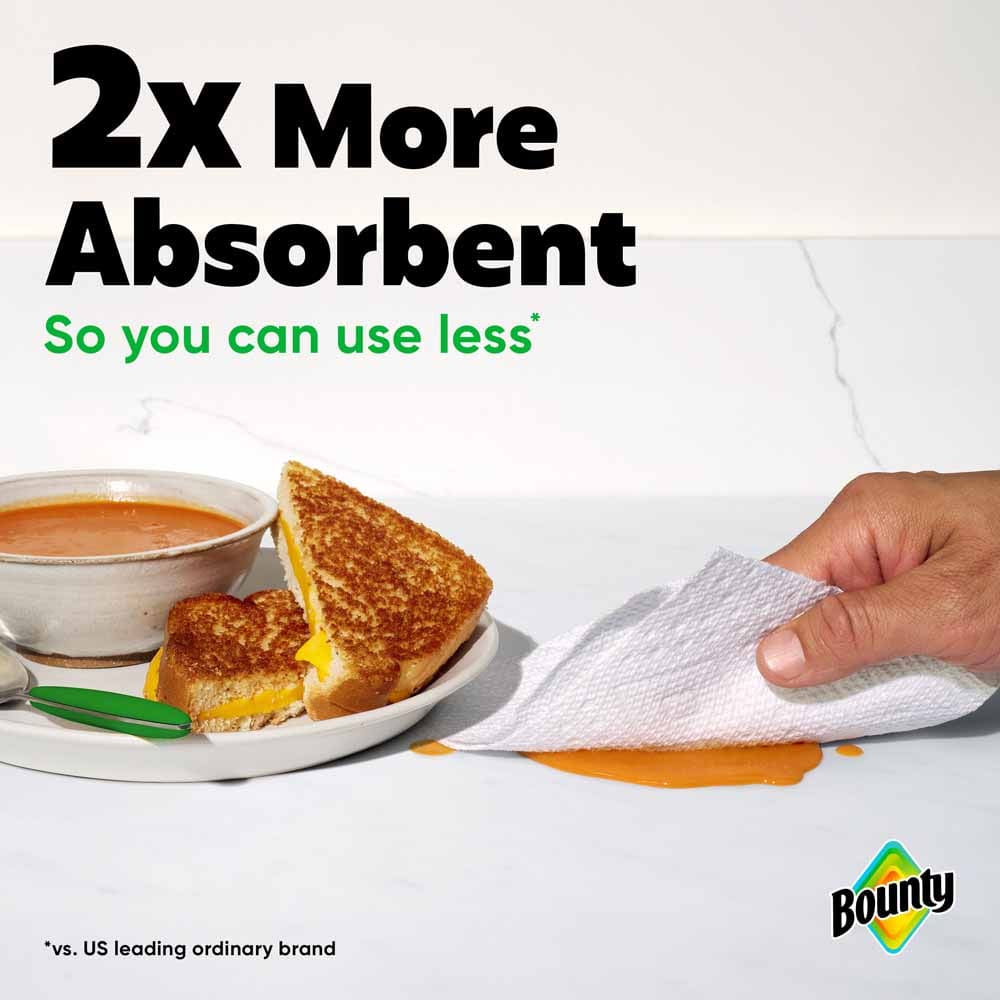 バウンティ ペーパータオル ダブル ロール ホワイト 82カット×12ロール キッチンペーパーキッチンタオル 使い捨て Bounty 無地 大容量 吸収性 耐久性 掃除