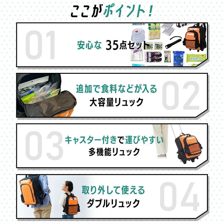 防災リュック 2人用 35点 防災セット