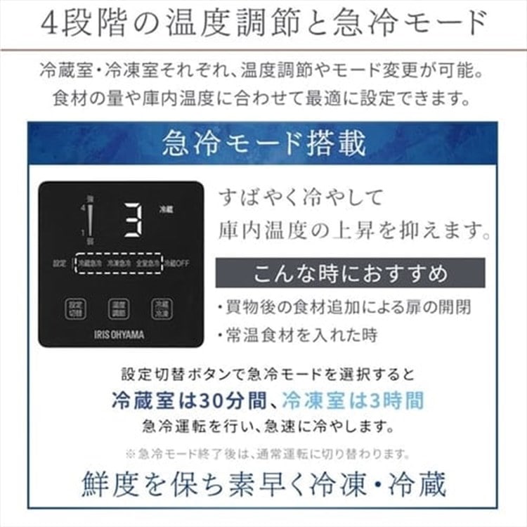 アイリスオーヤマ 冷蔵庫 153L 自動霜取り IRSN-15B-CW ホワイト