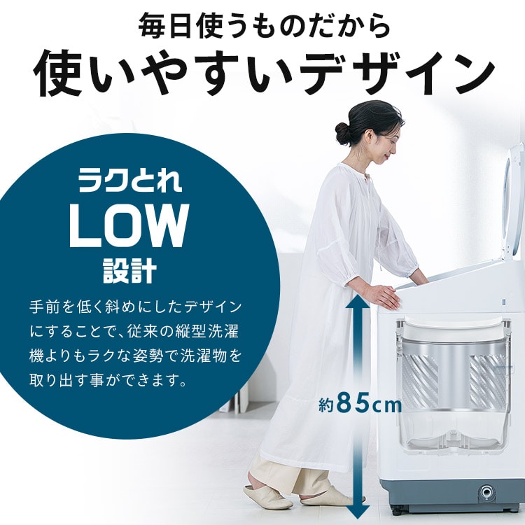 洗濯機 8kg OSH 洗剤自動投入 2連タンク ITW-80A01-W