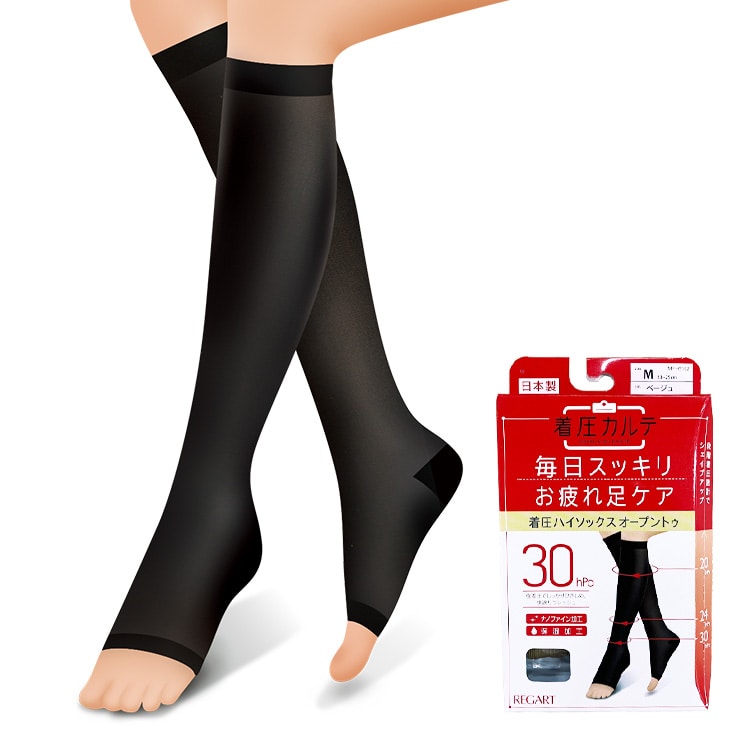着圧ハイソックスオープントゥ