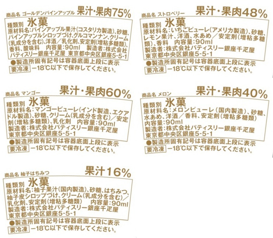 銀座プレミアムソルベ 成分