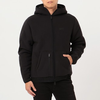 [BOSS] ダブルフェイス シェルパフリースフーディー Black S