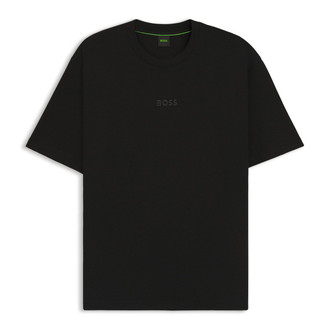 [BOSS] コットンジャージー Tシャツ ロゴディテール Black M