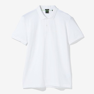 [BOSS] コットンピケ ポロシャツ エッセンシャル White M