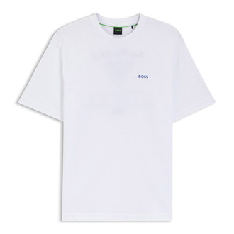 [BOSS] コットンメッシュ Tシャツ アートワーク エンブロイダリー White M