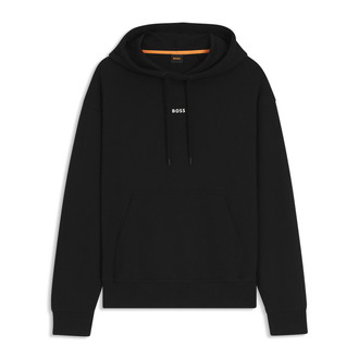 [BOSS] フリースフーディ コットンテリー コントラストロゴ Black M