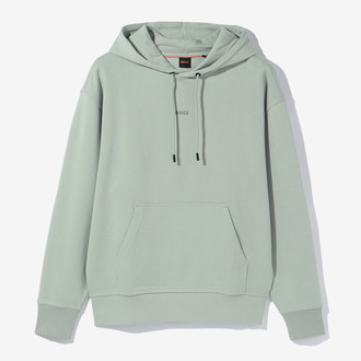 [BOSS] フリースフーディ コットンテリー コントラストロゴ Silver M