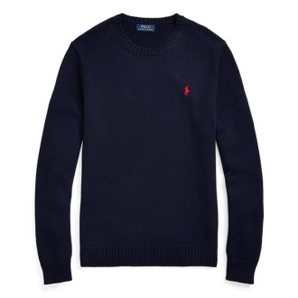 [POLO RALPH LAUREN]コットン クルーネック セーター ネイビー M