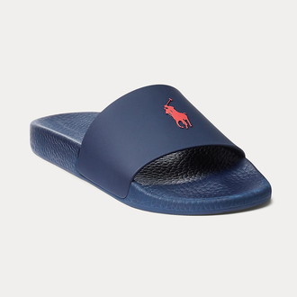 [POLO RALPH LAUREN]シグネチャー ポニー スライド サンダル ネイビー 7 D