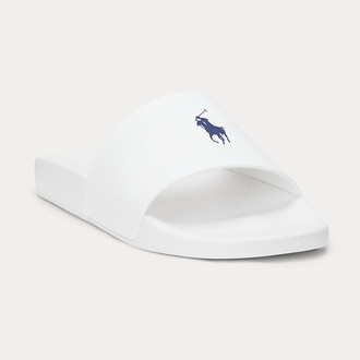 [POLO RALPH LAUREN]シグネチャー ポニー スライド サンダル ホワイト 7 D