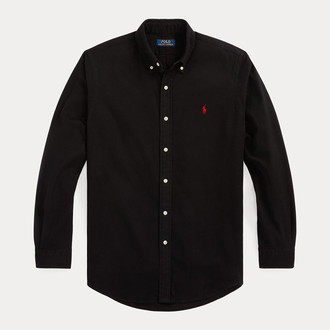 [POLO RALPH LAUREN]カスタム フィット ブラッシュド フランネル シャツ ブラック S