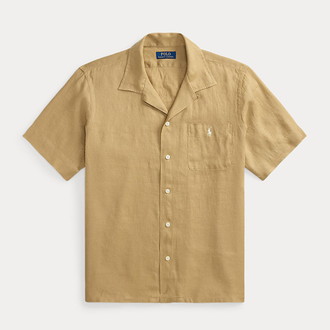 [POLO RALPH LAUREN]クラシック フィット リネン キャンプ シャツ ベージュ S