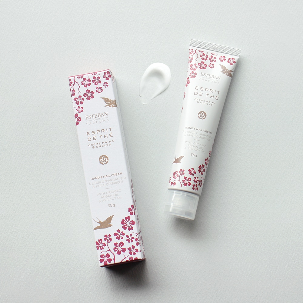 ESTEBAN ハンド&ネイルクリーム・今治タオルハンカチセット(エスプリ ド テ&ボンボン) エステバン ハンドクリーム ネイルケア タオル ギフト ボンボン