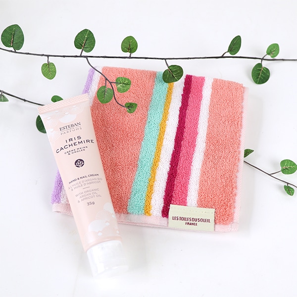 ESTEBAN ハンド&ネイルクリーム・今治タオルハンカチセット(イリスカシミア&マカロン) エステバン ハンドクリーム ネイルケア タオル ギフト