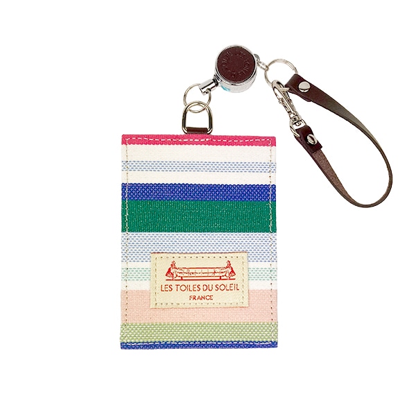 [A253B]ストラップ付きパスケース(オータンシア ブラン ローズ ショック/HORTENSIAS Blanc Rose Choc) 定期入れ