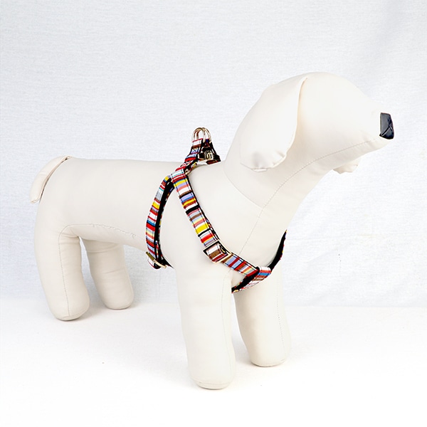 [AG015]ベルトハーネスS Sunbrella素材(トム マルチ/TOM Multi) 犬用 サンブレラ 撥水 褪色耐性 防カビ