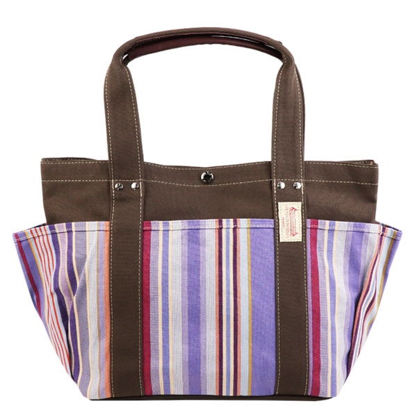 送料無料！[U126B]4ポケットトートM(ヴァレンソル ヴィオレ ラヴァンド/VALENSOLE Violet Lavande) ※無地生地ブラウン トートバッグ A4対応