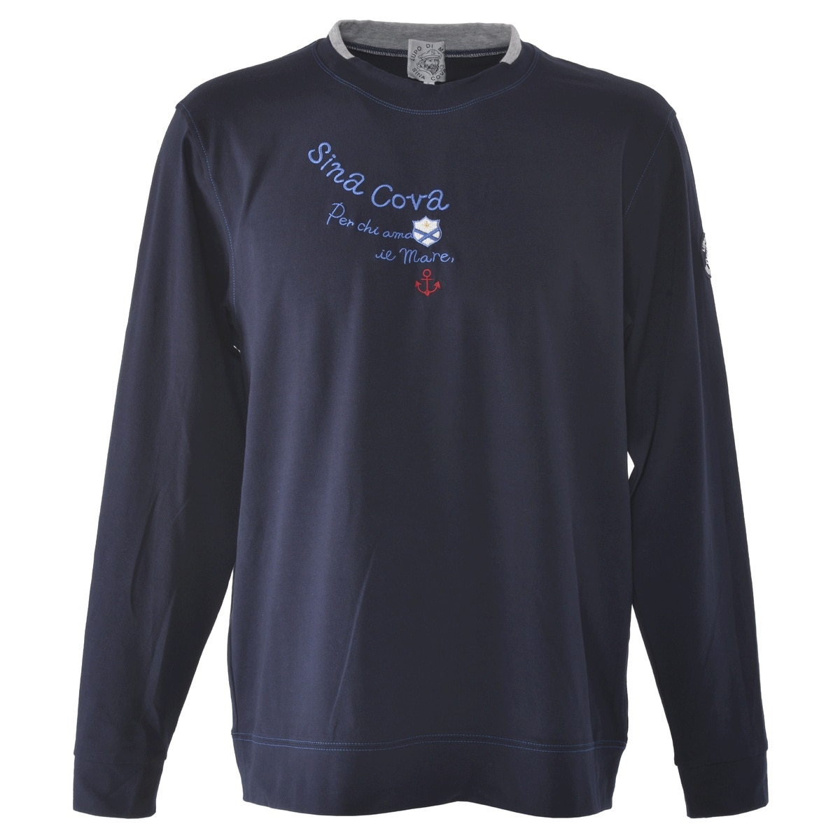 [SINA COVA(シナコバ)]モックネック 長袖Tシャツ ユニセックス(男女兼用) 24110010 ネイビー S