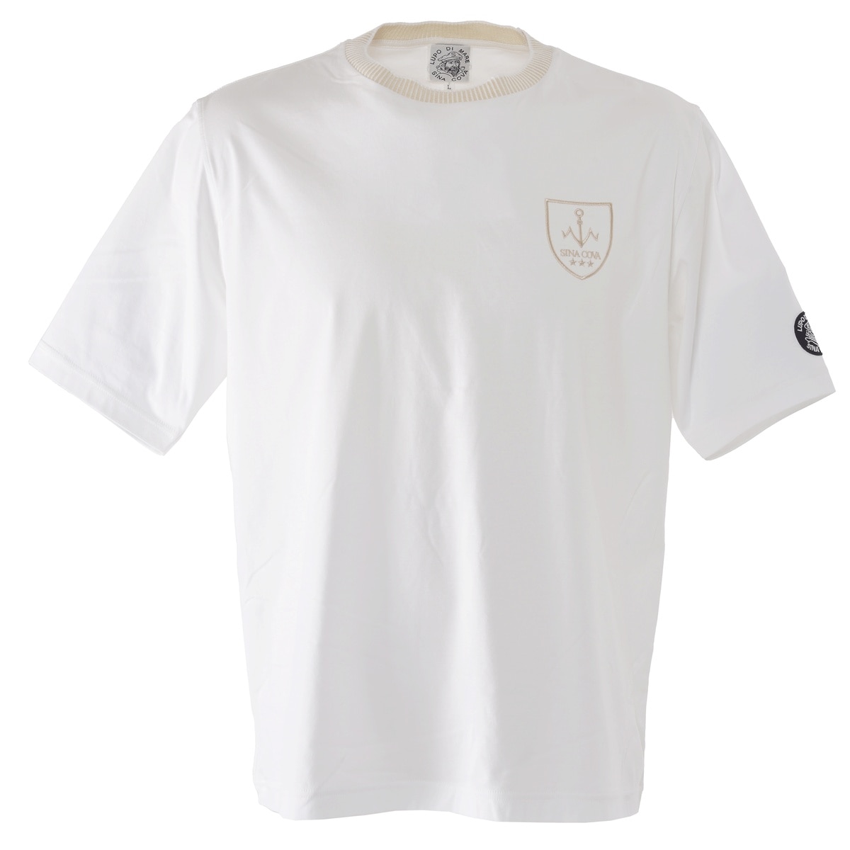 [SINA COVA(シナコバ)]編立衿 半袖Tシャツ 24130510 ホワイト Lサイズ