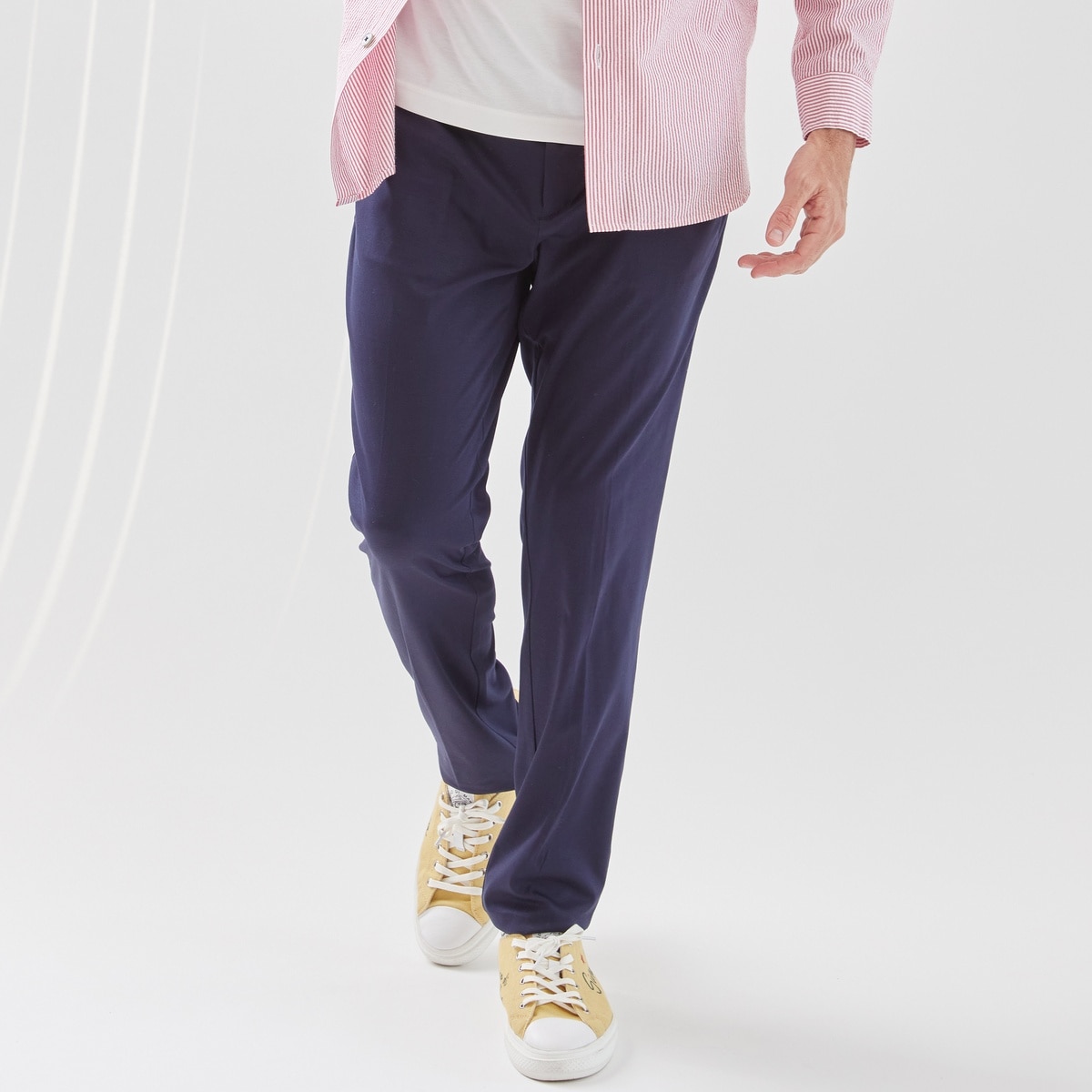 [SINA COVA(シナコバ)]ワンタックパンツ 24135310 ネイビー Lサイズ