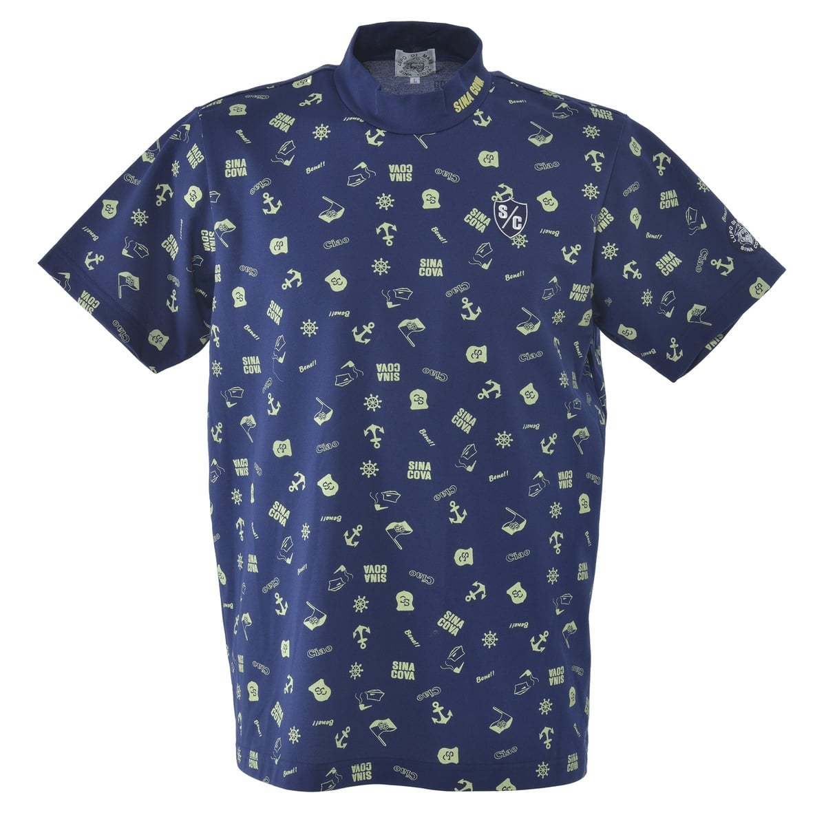 [SINA COVA(シナコバ)]ハイネック 半袖Tシャツ ネイビー  Lサイズ 24150540