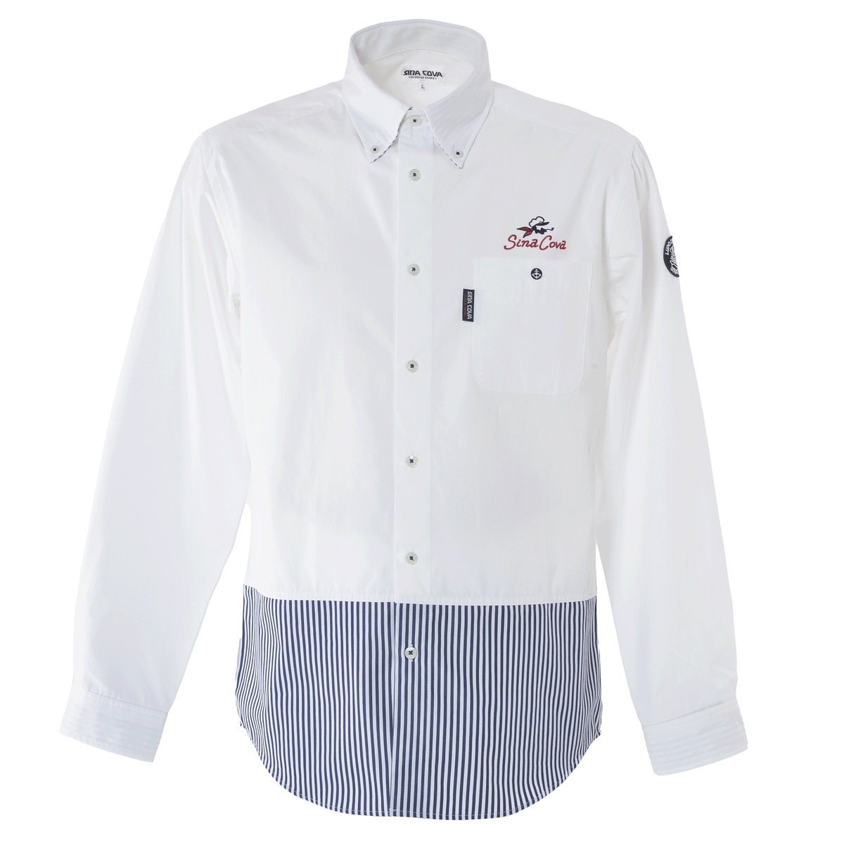 [SINA COVA(シナコバ)]長袖ボタンダウンシャツ 24224020 ブルー L